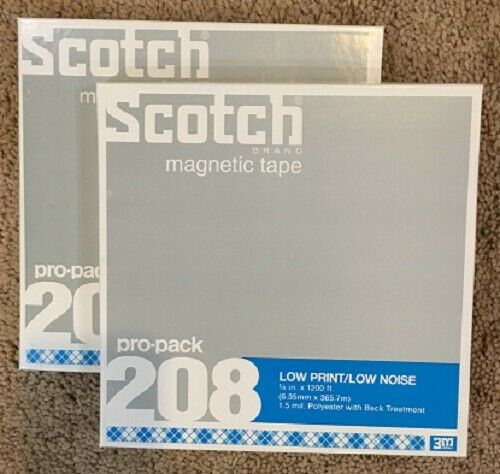 Scotch 208, 7 Inch Reels W/ Tape & Box. 1200 Feet, 1/4 Inch Tape. Free Shipping