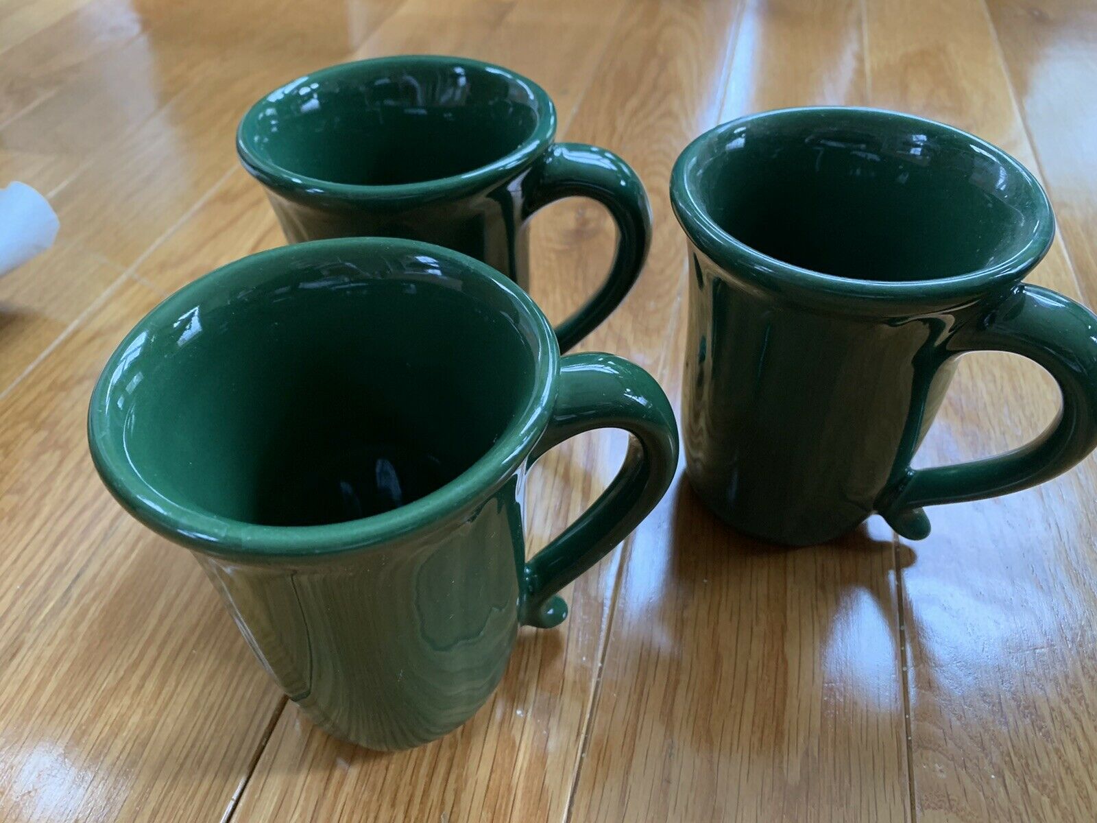 Henn Pottery Set Of 3 Jewelware Emerald Mugs