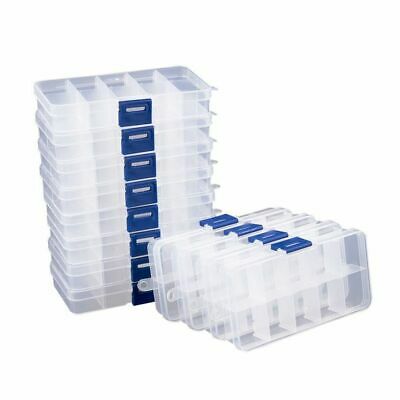 Clear Jewelry Box 12-pack Plastic Bead Storage Container Earrings Organizer