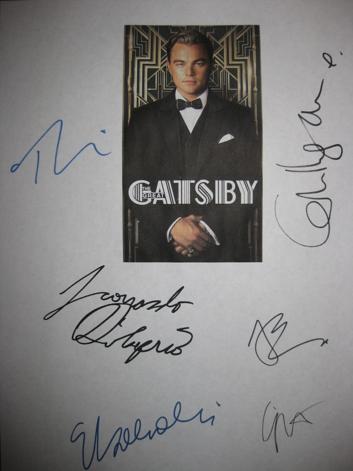 The Great Gatsby Signed Film Script X6 Leonardo Dicaprio Isla Fisher Maguire Rpt