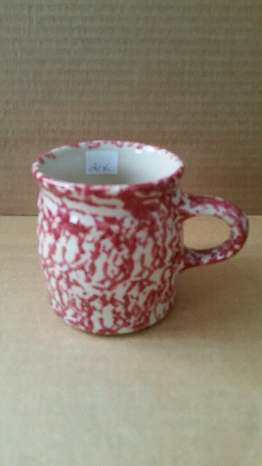 Henn Pottery Cranberry Spongeware Coffee Mug (# X21)