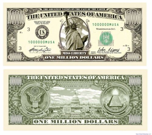 Wholesale Lot Of 100 - Traditional Million Dollar Bill