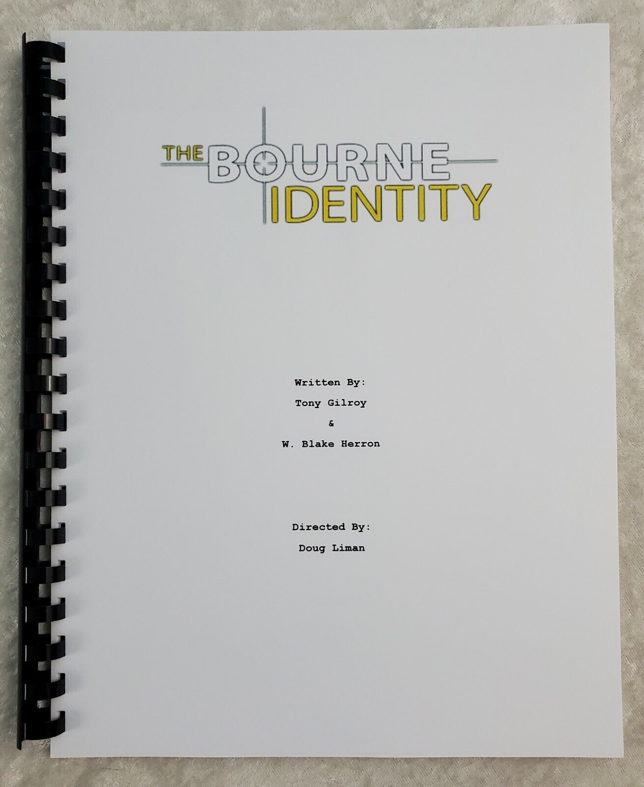 The Bourne Identity Movie Script Reprint Full Screenplay Full Script 2002