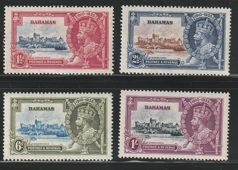 Bahamas  1935   Sc # 92-95   Silver Jubilee   Mlh   Og   (4003-7)