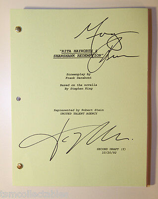 Shawshank Redemption Signed Script Morgan Freeman Tim Robbins Autographed