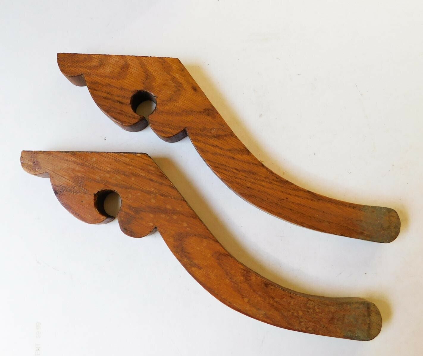 Pair Of Antique Wood Oak Corbels Legs Brackets Architectural Salvage #2