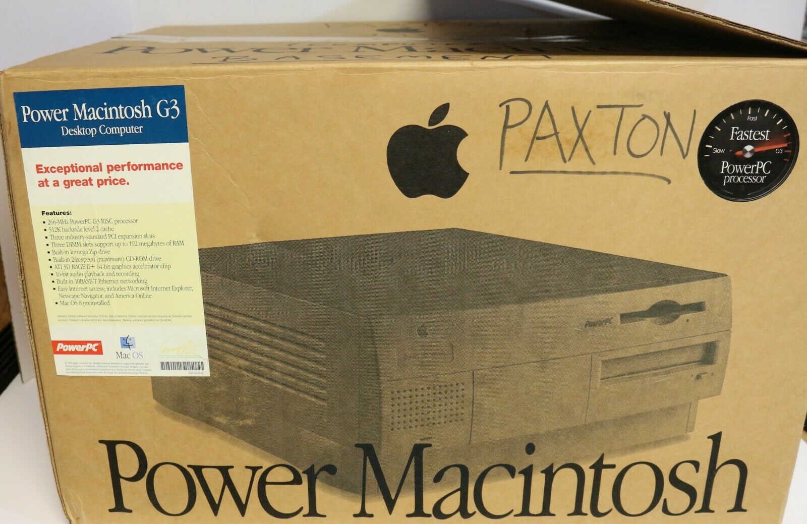 Working Vtg Apple Power Macintosh G3 Powerpc 266mhz Cd  3.5" Floppy, Zip Drive