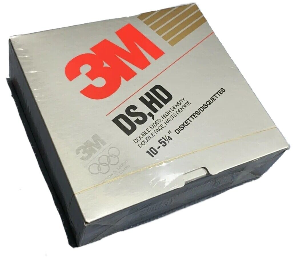 3m 10x 5.25" Floppy Disks Diskettes Ibm Formatted 1.44mb Ds, Hd Vintage Sealed