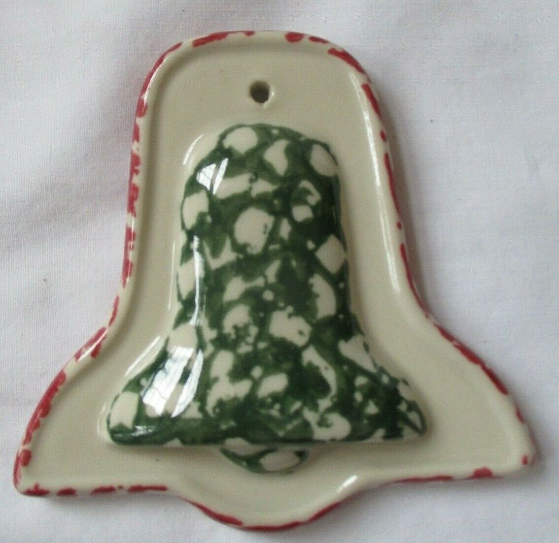 Gerald Henn Pottery Workshops Green Bell Christmas Ornament - New